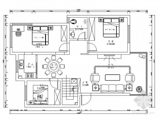 禅意中式复式样板间装修施工图（含效果及报价表）
